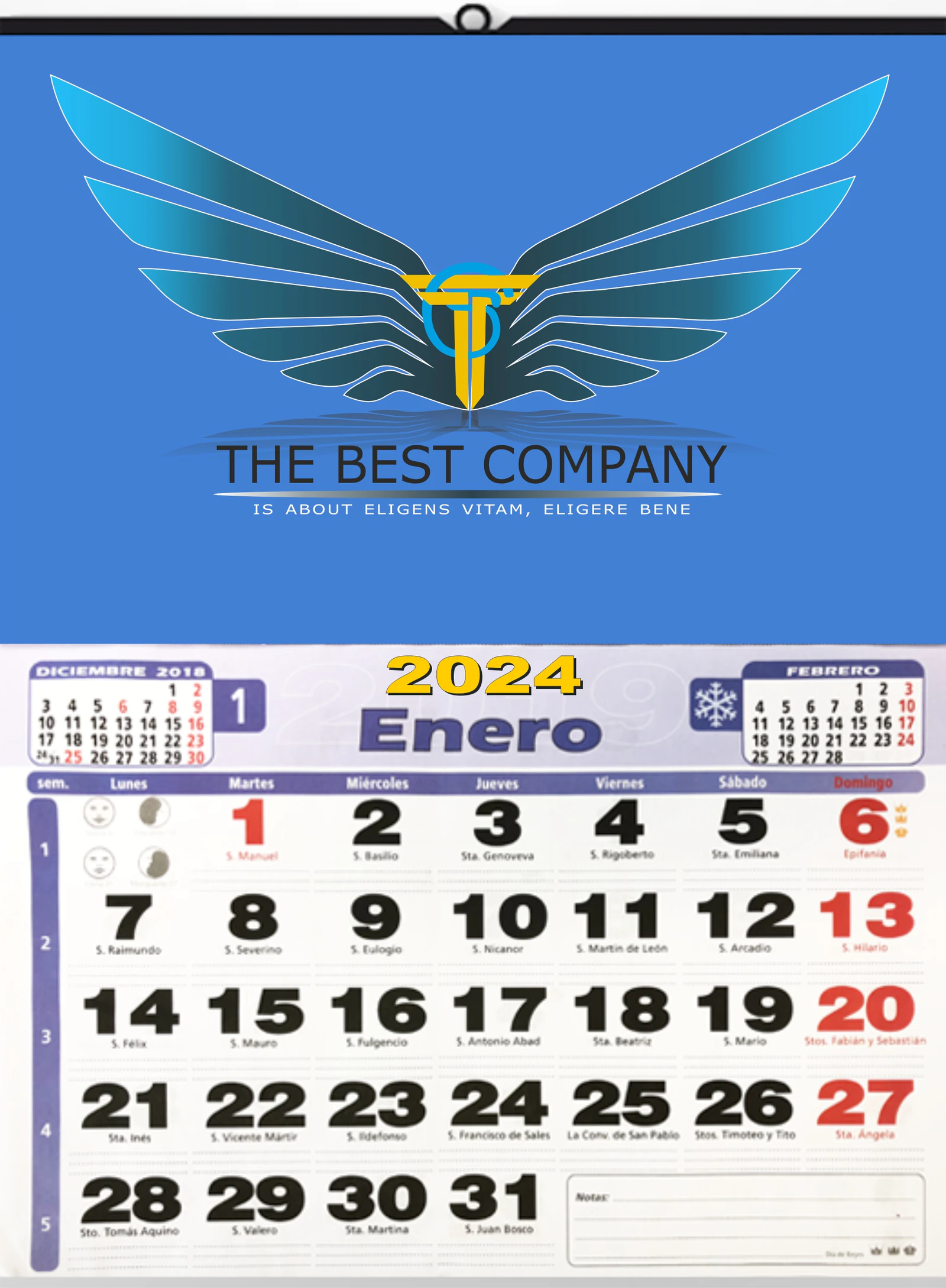 Calendario Mensual 43,5x31 cm — Imagen 1