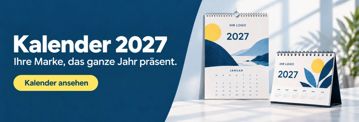 Individuell gestaltete Kalender 2027. Ihre Marke das ganze Jahr im Blick. Kalender ansehen.